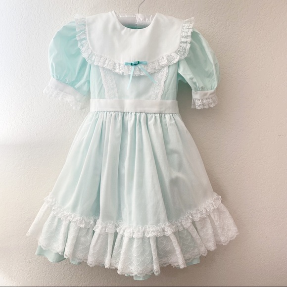 Vintage mini world inc teal apron dress